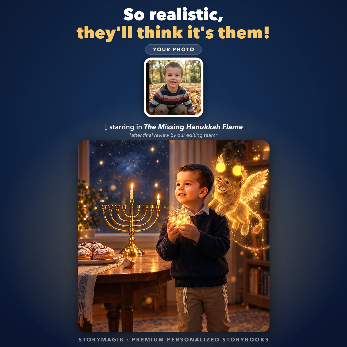 The Missing Hanukkah Flame personalized storybook cover